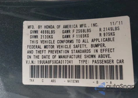 2012 Acura Tl 3.5 z USA, uszkodzony, nr VIN 19UUA8F5XCA017341
